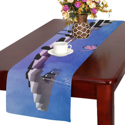 Music, piano on the beach Table Runner 14x72 inch