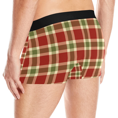 Red And Green Plaid Men's All Over Print Boxer Briefs (Model L10)