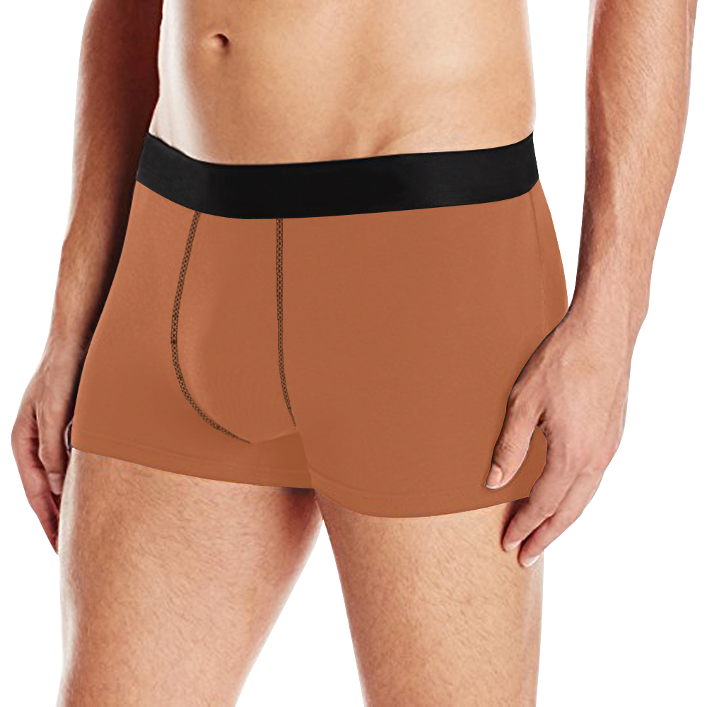 basic brown solid color customize Men's All Over Print Boxer Briefs (Model L10)