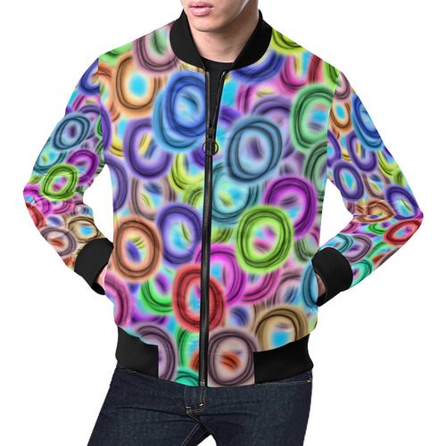 Colorful ovals All Over Print Bomber Jacket for Men (Model H19)