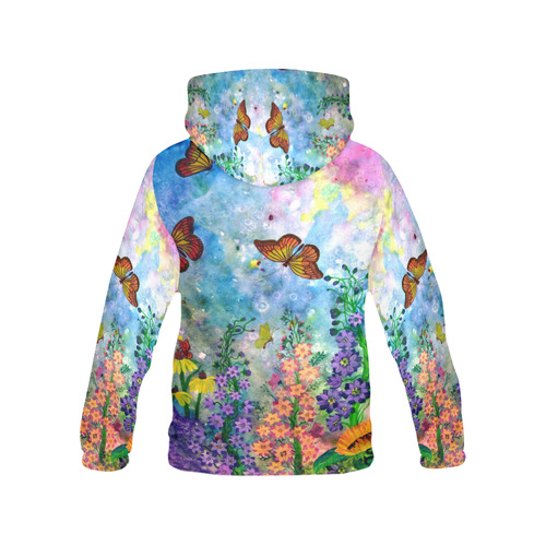 Butterfly Garden Women's Hoodie All Over Print Hoodie for Women (USA Size) (Model H13)