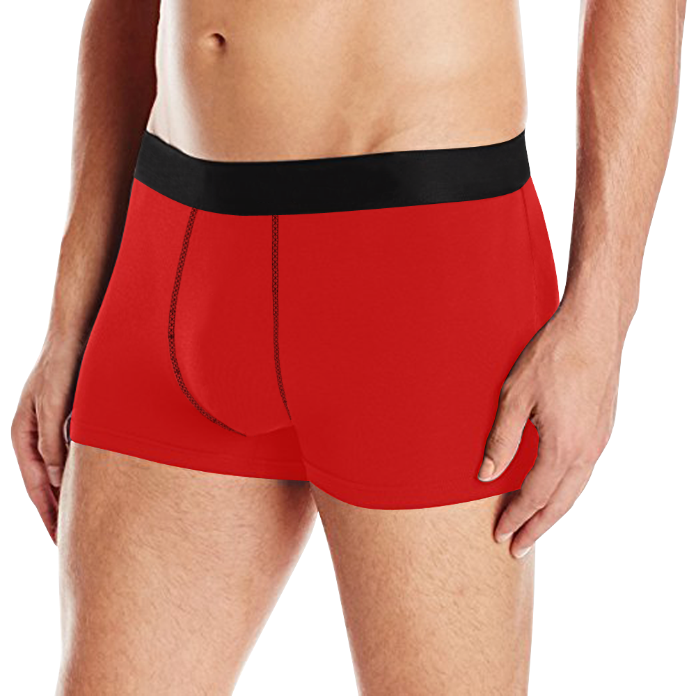 basic red solid color customize Men's All Over Print Boxer Briefs (Model L10)
