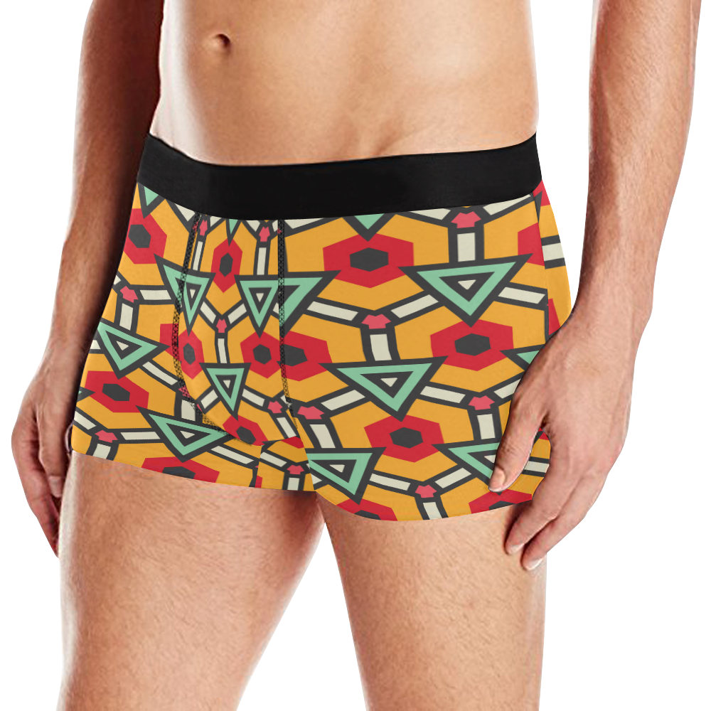 Triangles and hexagons pattern Men's All Over Print Boxer Briefs (Model L10)