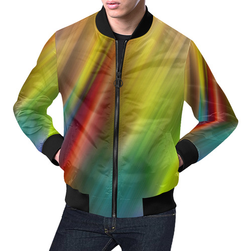 Colors Strips by Artdream All Over Print Bomber Jacket for Men (Model H19)