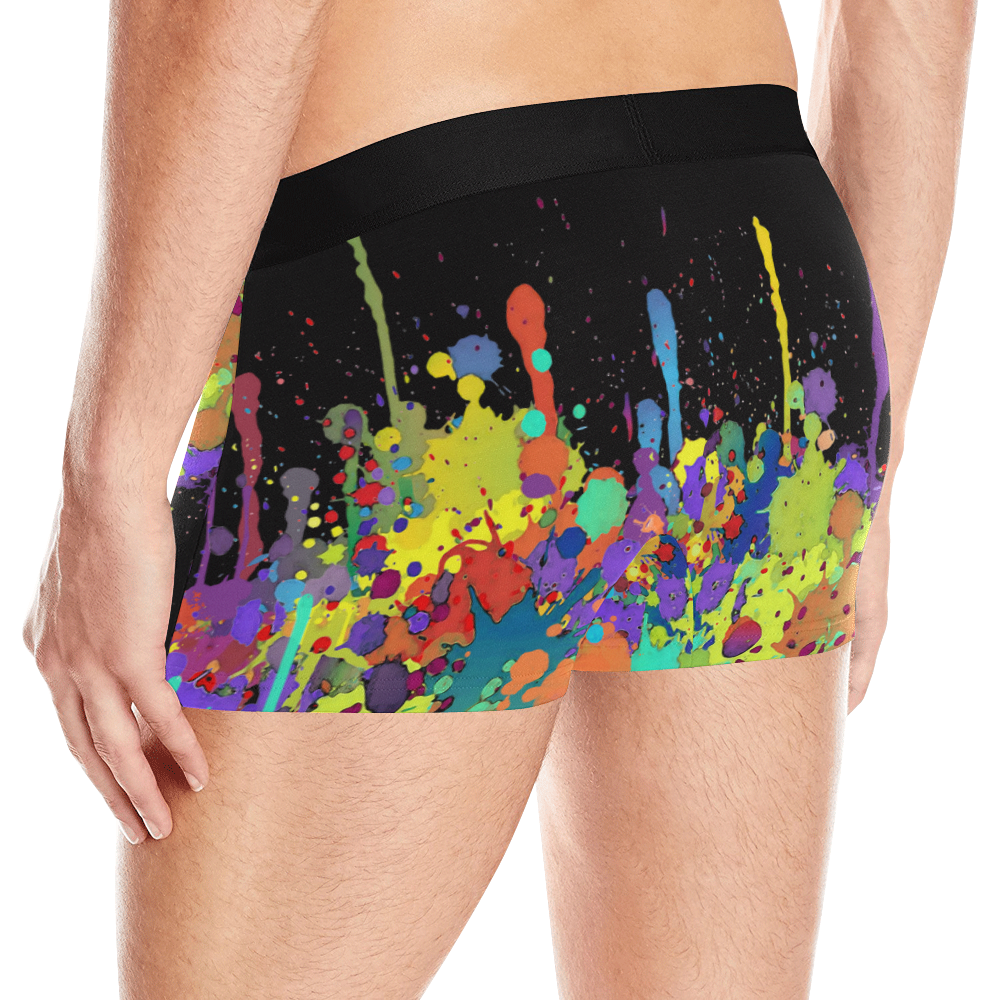 Crazy Multicolored Running Splashes II Men's All Over Print Boxer Briefs (Model L10)