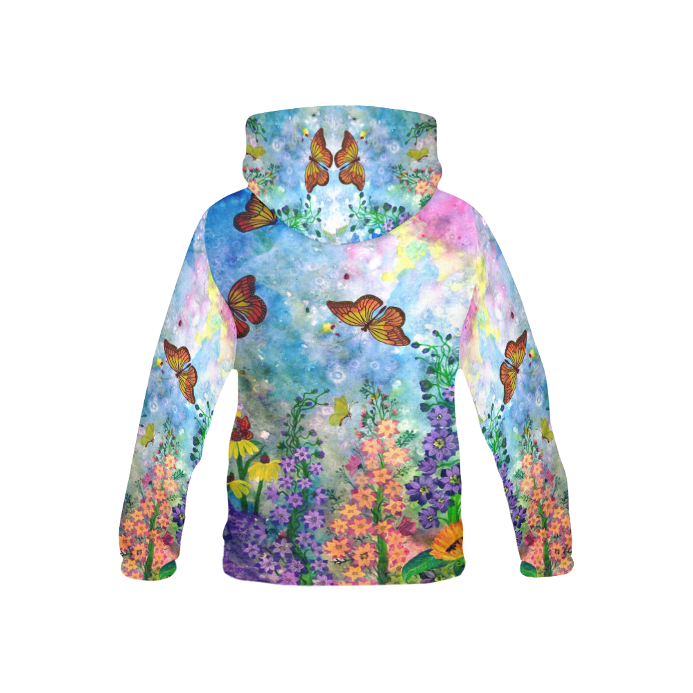 Butterfly Garden Kid's Hoodie All Over Print Hoodie for Kid (USA Size) (Model H13)