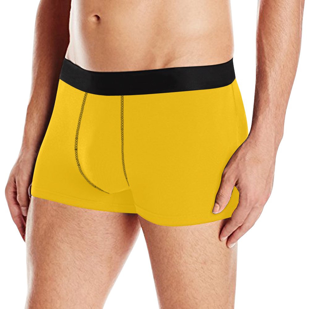 basic golden sunshine yellow solid color customize Men's All Over Print Boxer Briefs (Model L10)