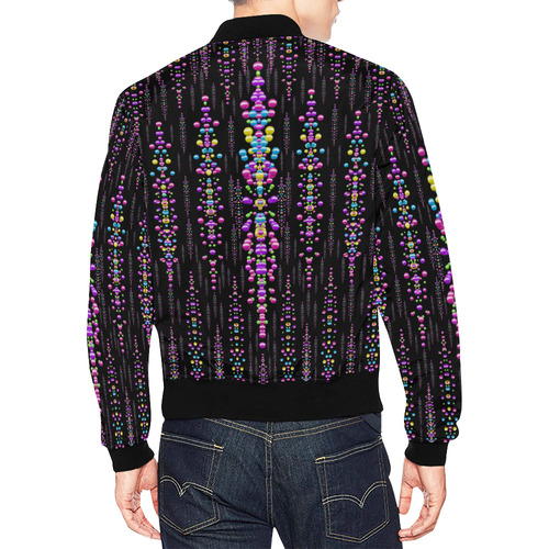rainbow asteroid pearls in the wonderful night All Over Print Bomber Jacket for Men (Model H19)