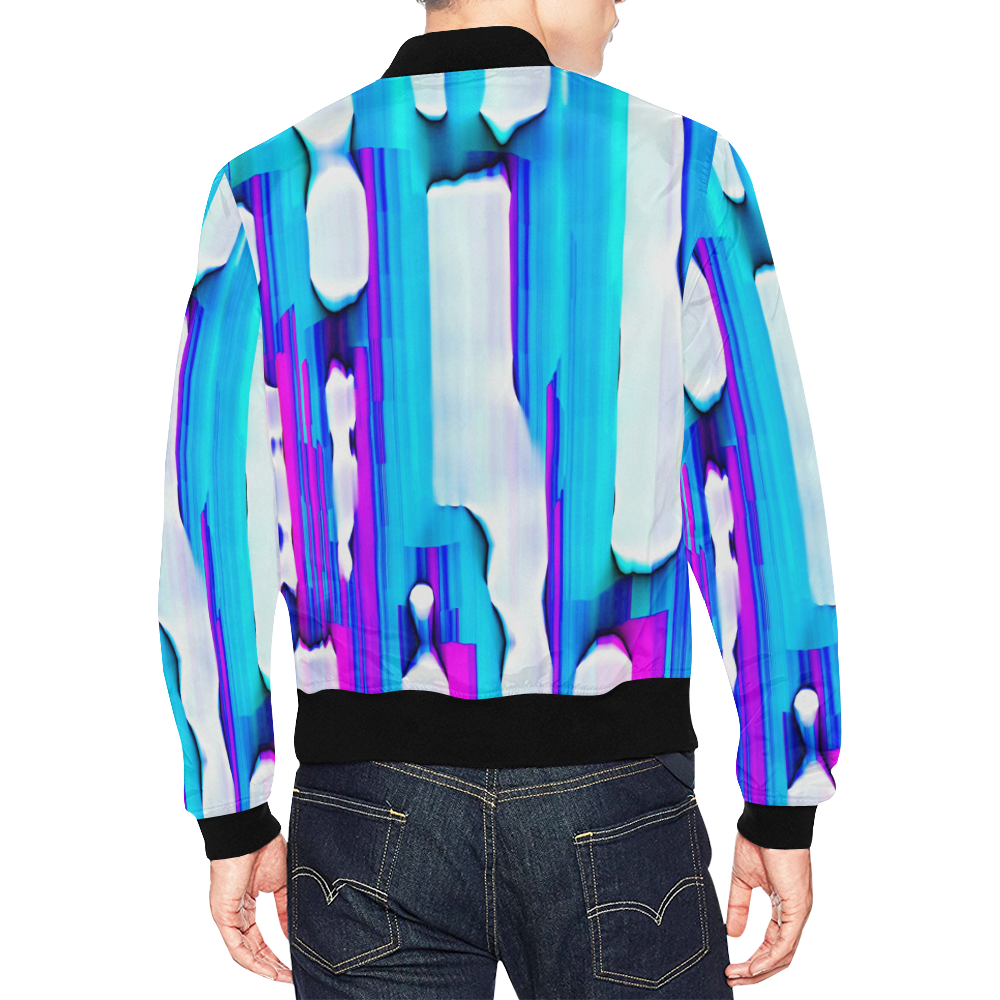 Blue watercolors All Over Print Bomber Jacket for Men (Model H19)