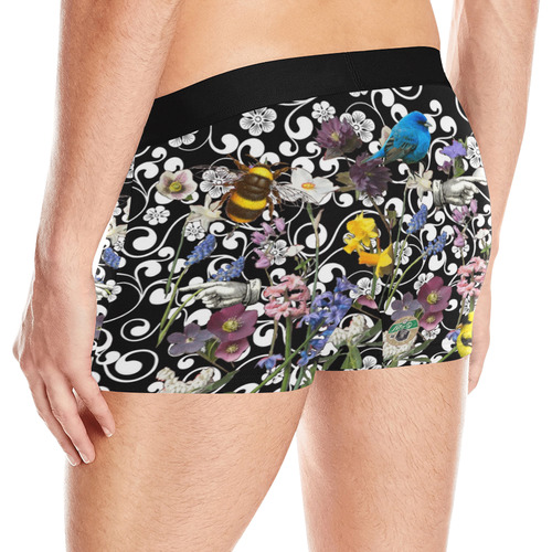 Birds and Bees in the Spring Garden Men's All Over Print Boxer Briefs (Model L10)