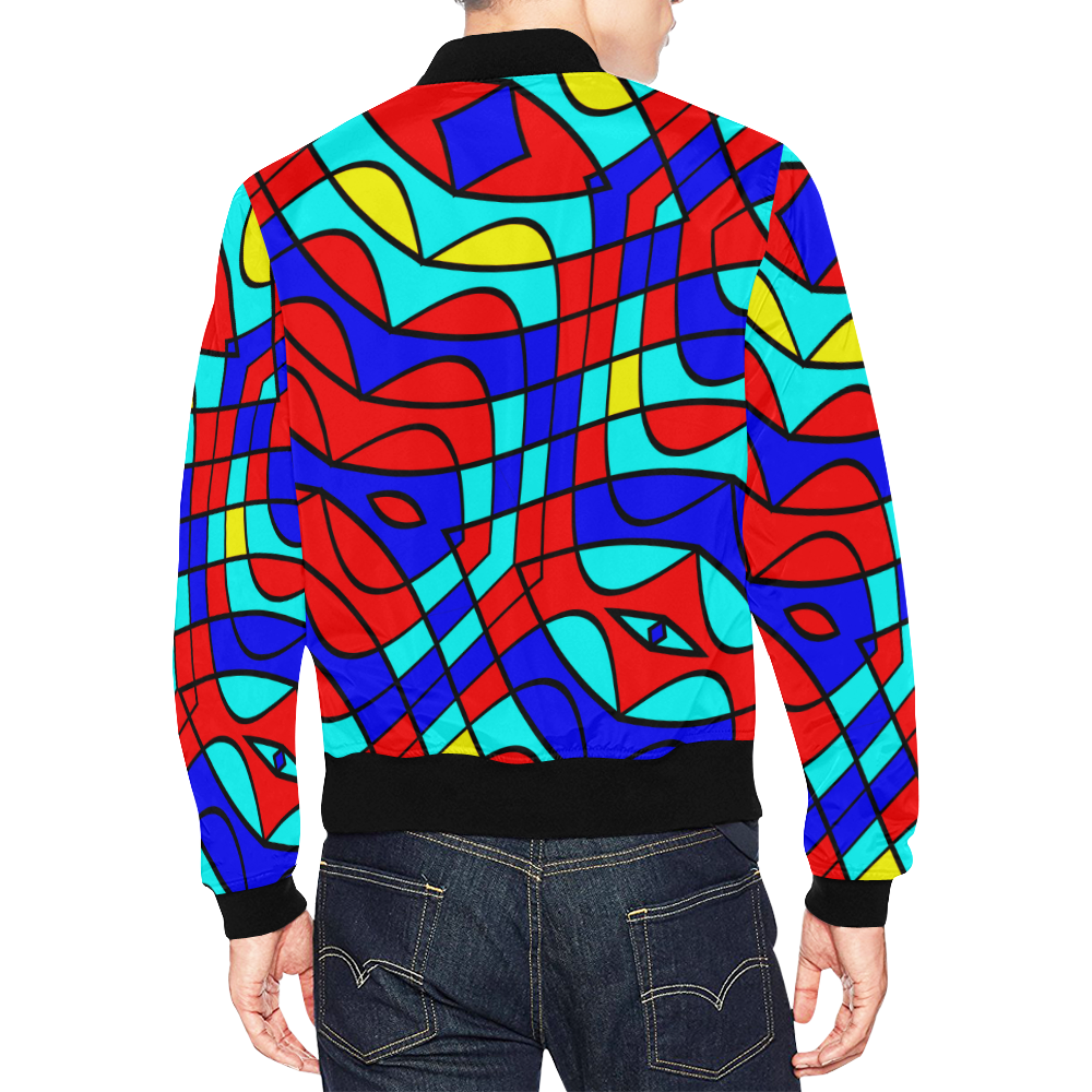 Colorful bent shapes All Over Print Bomber Jacket for Men (Model H19)