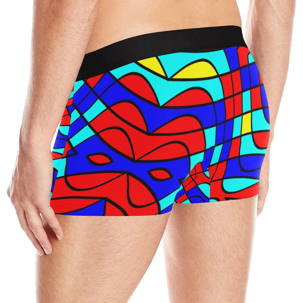 Colorful bent shapes Men's All Over Print Boxer Briefs (Model L10)