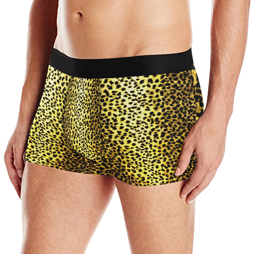 LEOPARD faux fur animal print Men's All Over Print Boxer Briefs (Model L10)