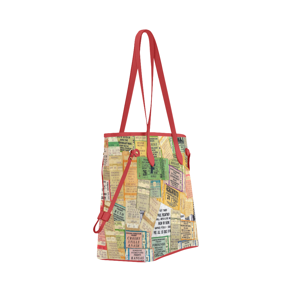 Tote Travel Bag Handbag Tickets Music Bands by Tell3People Clover Canvas Tote Bag (Model 1661)