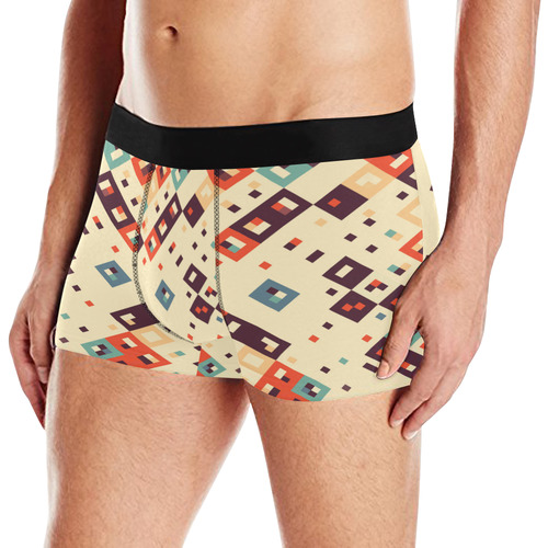 Squares in retro colors4 Men's All Over Print Boxer Briefs (Model L10)