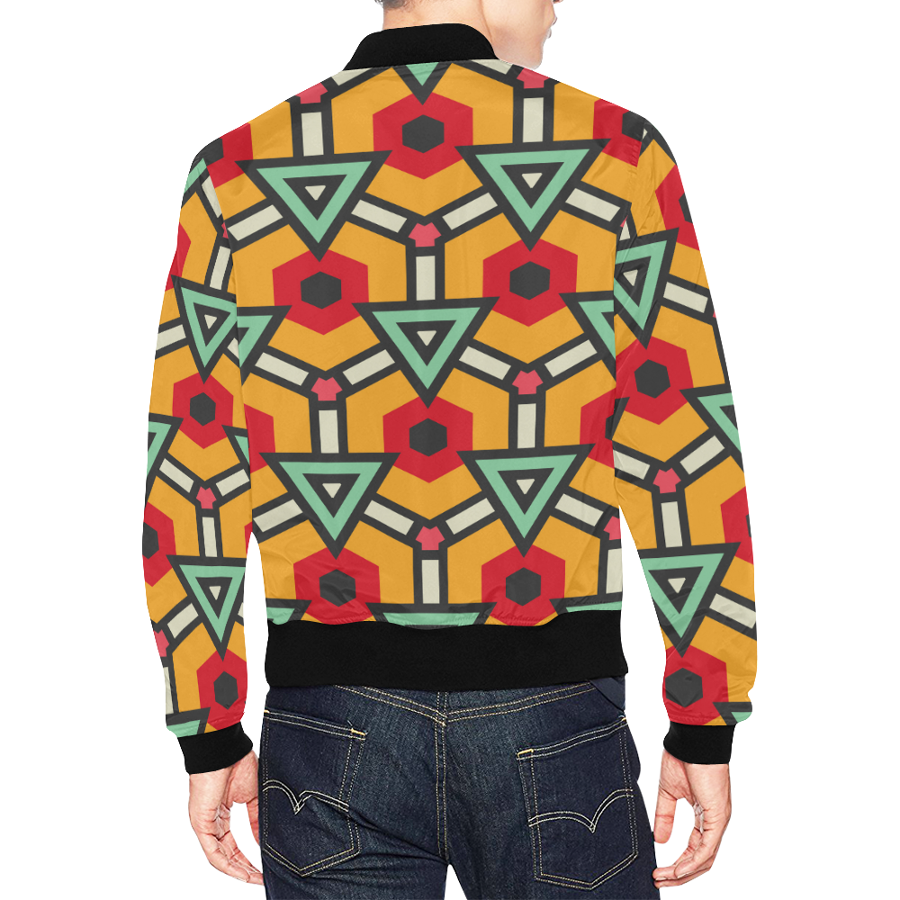 Triangles and hexagons pattern All Over Print Bomber Jacket for Men (Model H19)