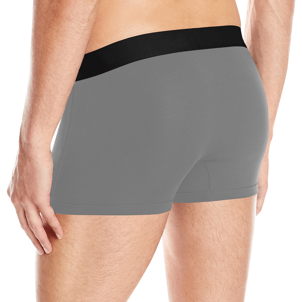 basic gray grey solid color customize Men's All Over Print Boxer Briefs (Model L10)