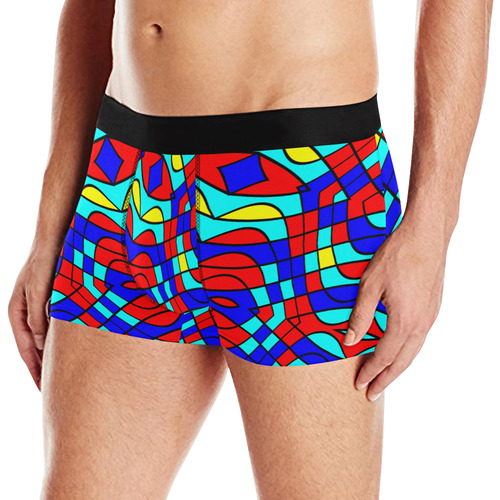 Colorful bent shapes Men's All Over Print Boxer Briefs (Model L10)