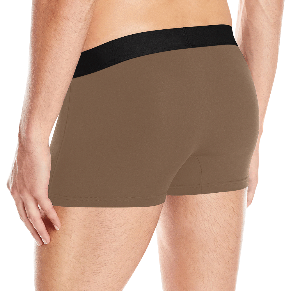 basic coffee brown solid color customize Men's All Over Print Boxer Briefs (Model L10)