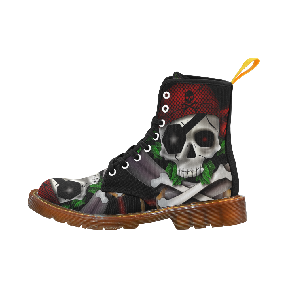 Skull Pirate -black Martin Boots For Men Model 1203H