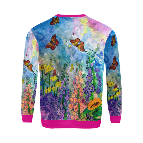 Butterfly Garden Oversized Sweatshirt All Over Print Crewneck Sweatshirt for Men/Large (Model H18)