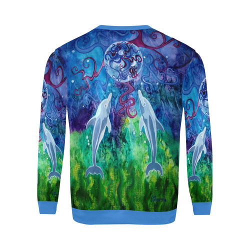Dolphin Gaze OVERSIZED Sweatshirt All Over Print Crewneck Sweatshirt for Men/Large (Model H18)