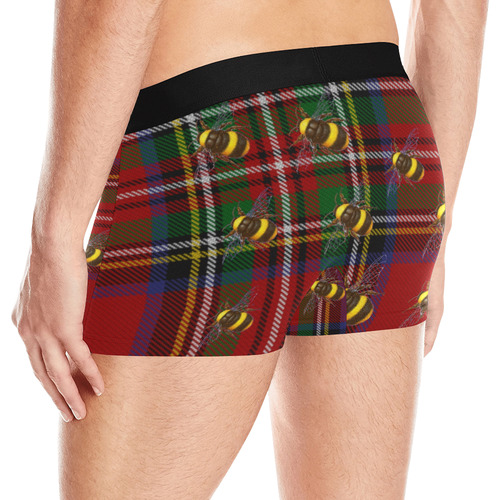 Tartan and Bees Men's All Over Print Boxer Briefs (Model L10)