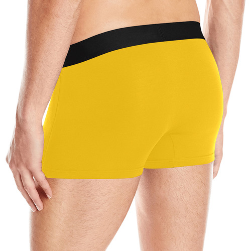 basic golden sunshine yellow solid color customize Men's All Over Print Boxer Briefs (Model L10)