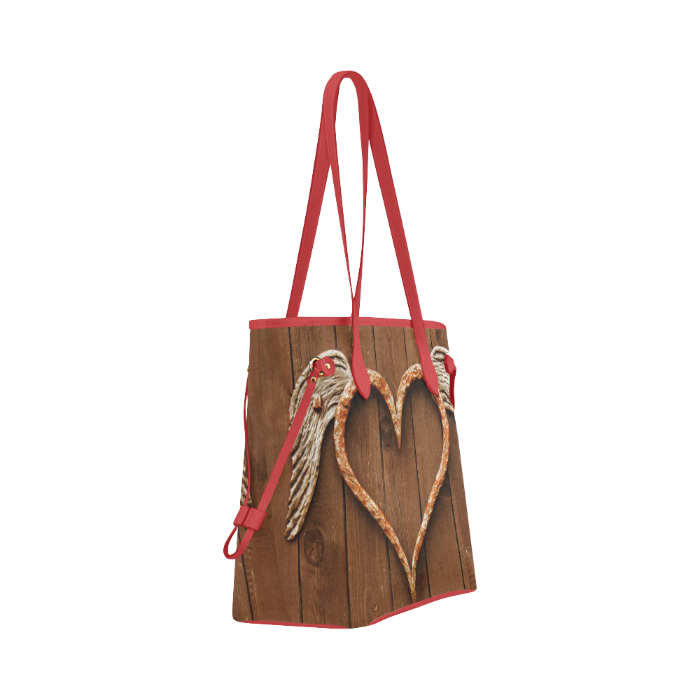 Tote Travel Bag Handbag Angel Wings Heart by Tell3People Clover Canvas Tote Bag (Model 1661)