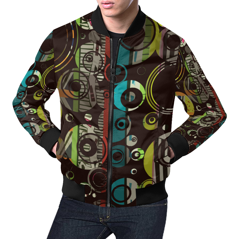 Circles texture All Over Print Bomber Jacket for Men (Model H19)