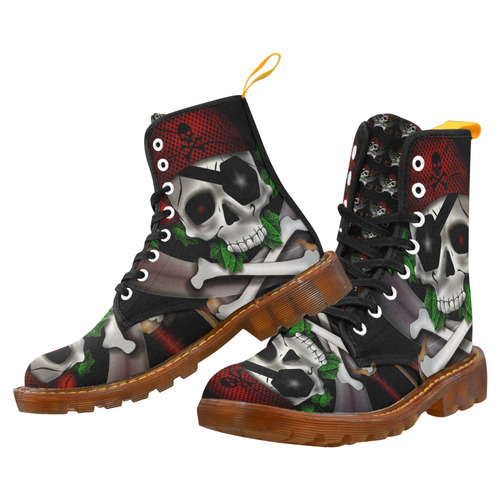 Skull Pirate -black Martin Boots For Men Model 1203H
