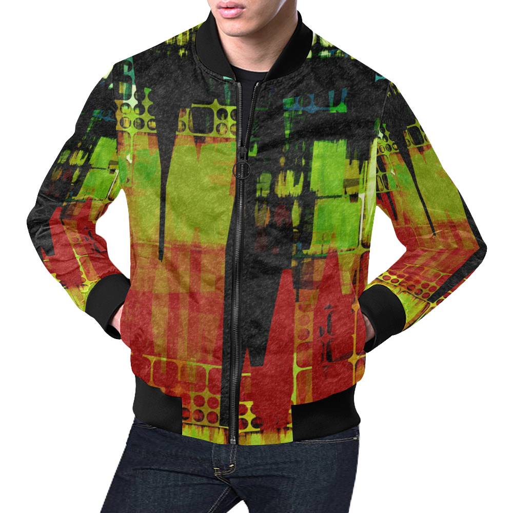 Grunge texture All Over Print Bomber Jacket for Men (Model H19)