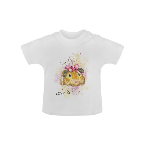 Love is... a Guinea Pig White Baby Classic T-Shirt (Model T30)
