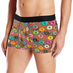Colorful Yummy Donuts Hearts Ornaments Pattern Men's All Over Print Boxer Briefs (Model L10)