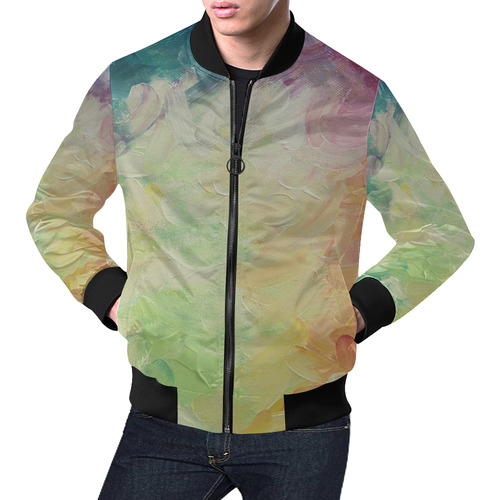 Painted canvas All Over Print Bomber Jacket for Men (Model H19)