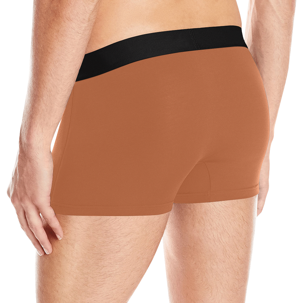 basic brown solid color customize Men's All Over Print Boxer Briefs (Model L10)