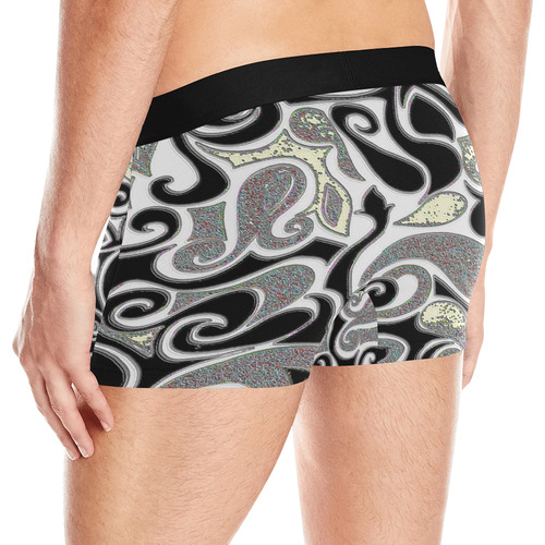 wacky retro abstract doodle in black and white Men's All Over Print Boxer Briefs (Model L10)