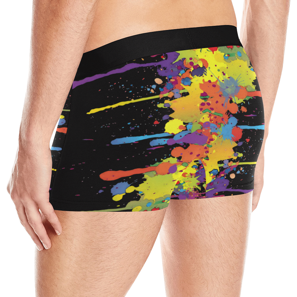 CRAZY multicolored double running SPLASHES Men's All Over Print Boxer Briefs (Model L10)