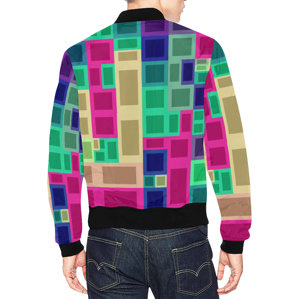 Rectangles and squares All Over Print Bomber Jacket for Men (Model H19)