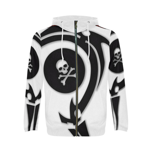 A Pirate's Life-White All Over Print Full Zip Hoodie for Men (Model H14)