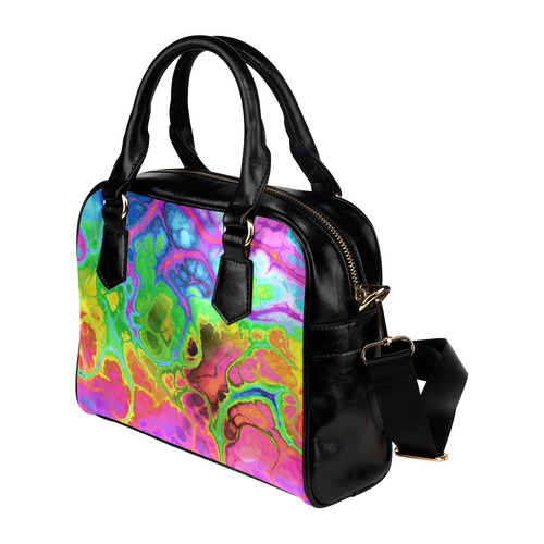 Rainbow Marble Fractal Shoulder Handbag (Model 1634)