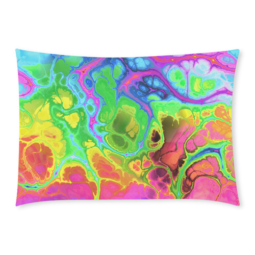 Rainbow Marble Fractal Custom Rectangle Pillow Case 20x30 (One Side)