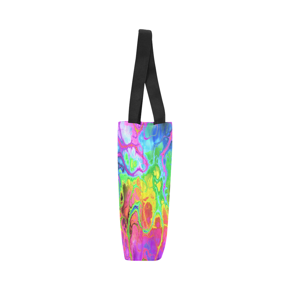 Rainbow Marble Fractal Canvas Tote Bag (Model 1657)