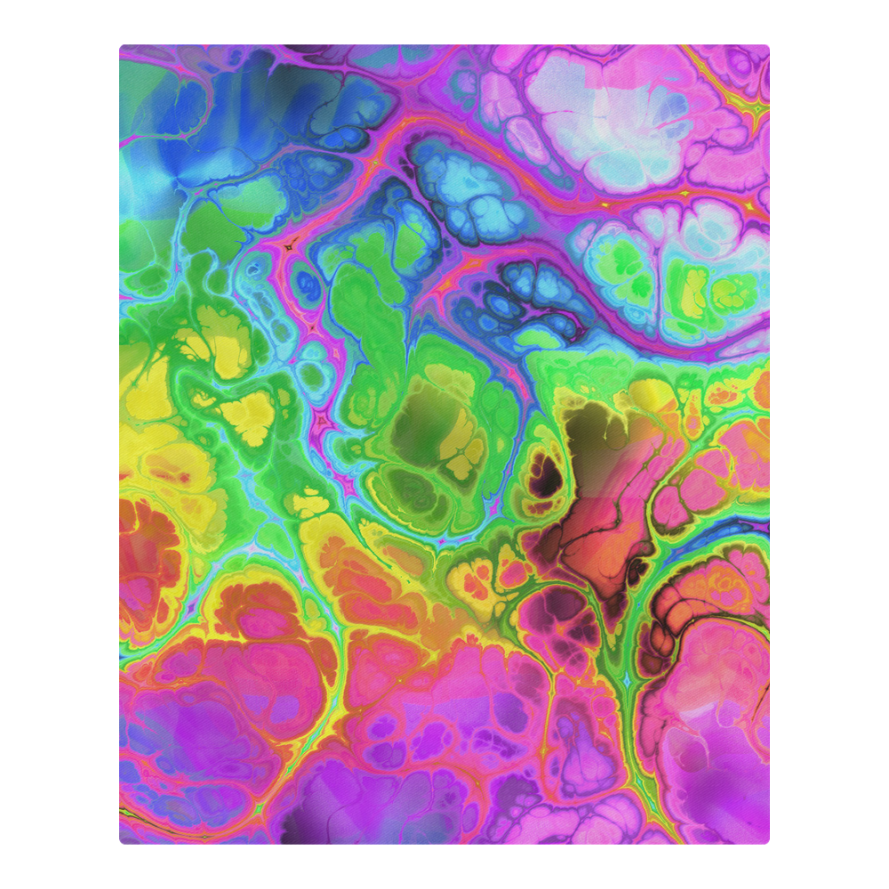 Rainbow Marble Fractal 3-Piece Bedding Set