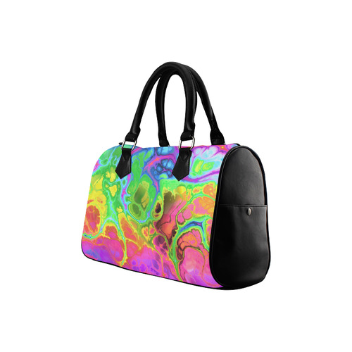 Rainbow Marble Fractal Boston Handbag (Model 1621)