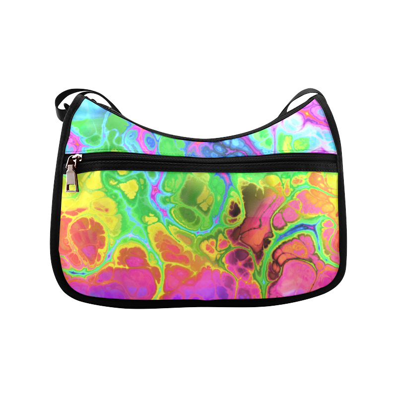 Rainbow Marble Fractal Crossbody Bags (Model 1616)