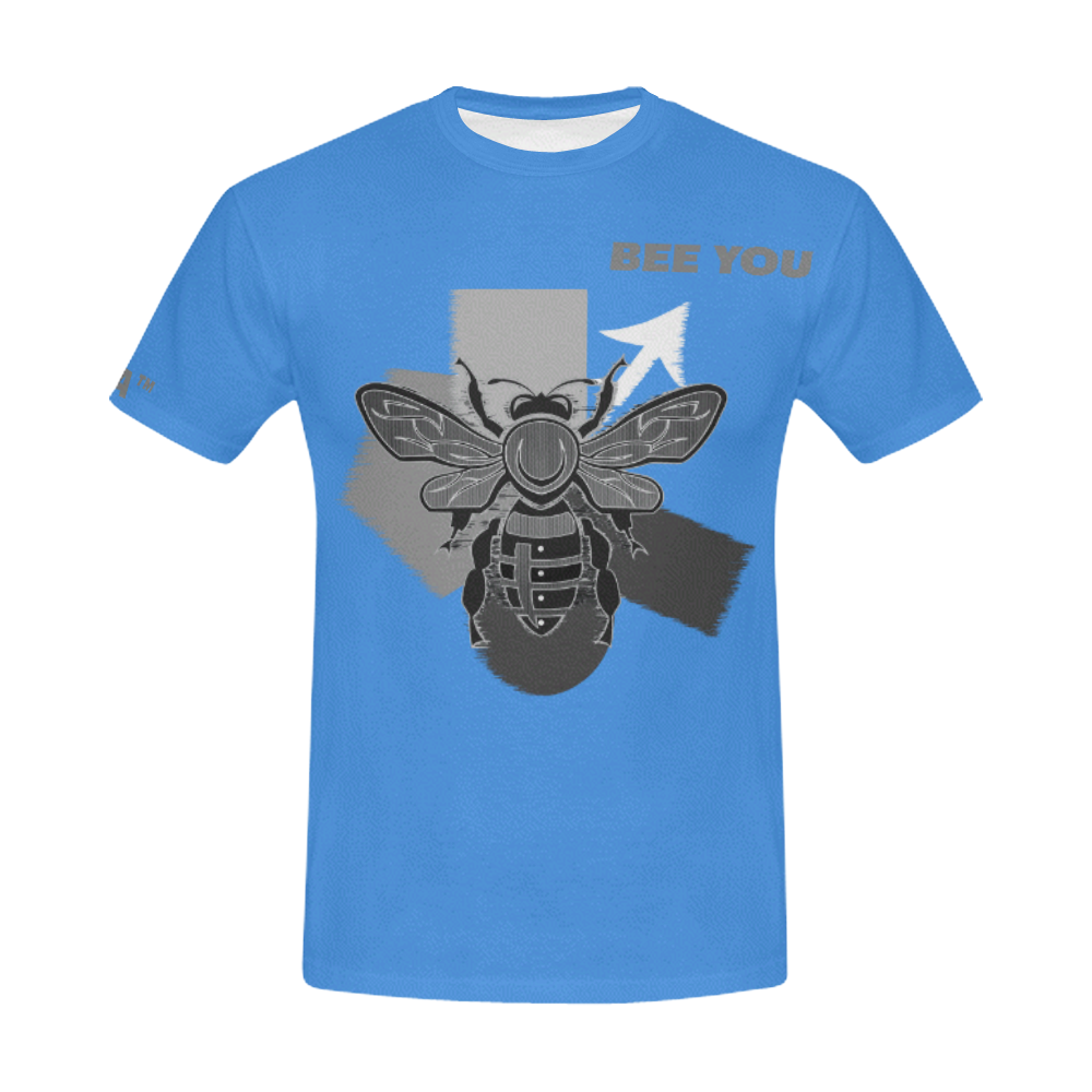 BEE YOU BLUE All Over Print T-Shirt for Men (USA Size) (Model T40)