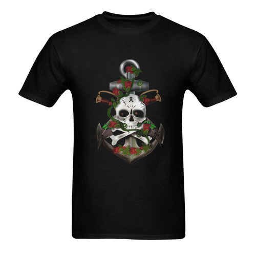 Skull Sword and Anchor Men's T-Shirt in USA Size (Two Sides Printing)
