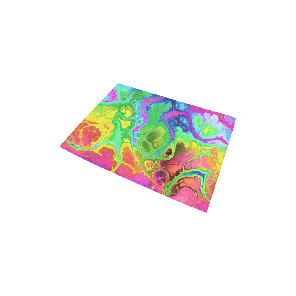 Rainbow Marble Fractal Area Rug 2'7"x 1'8‘’
