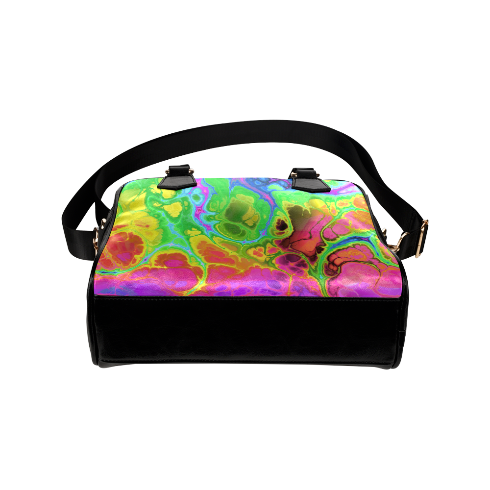 Rainbow Marble Fractal Shoulder Handbag (Model 1634)